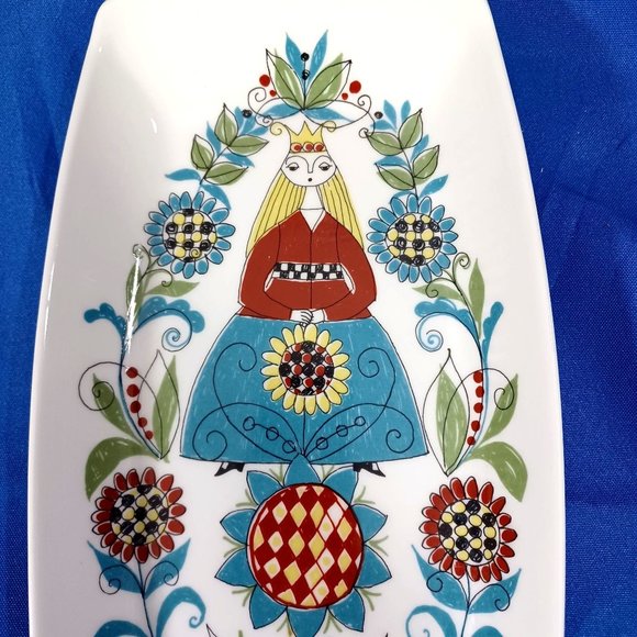 Norwegian Figgjo Flint Saga  Norsk FF Fairy Tale Long  Dish Plate Norway Vtg - Picture 5 of 9
